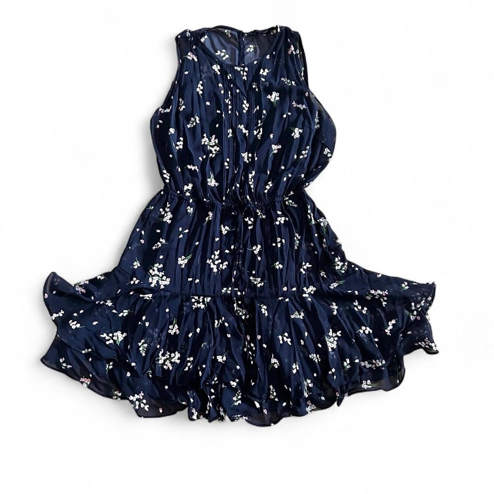 Tommy Hilfiger Navy blue floral mini summer cocktail spring sundress dress sz S
